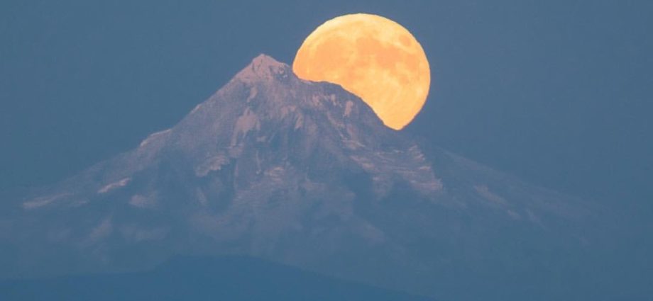 Moon over Mt Hood