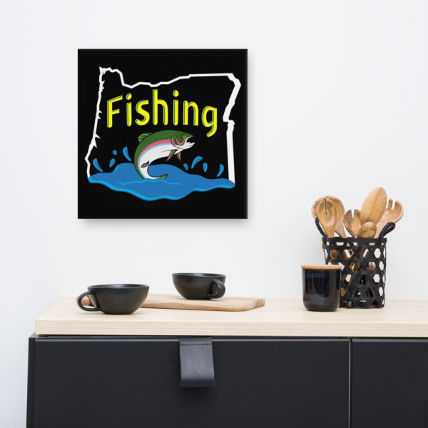 FISHING OREGON - 16X16 Canvas Wrap Print