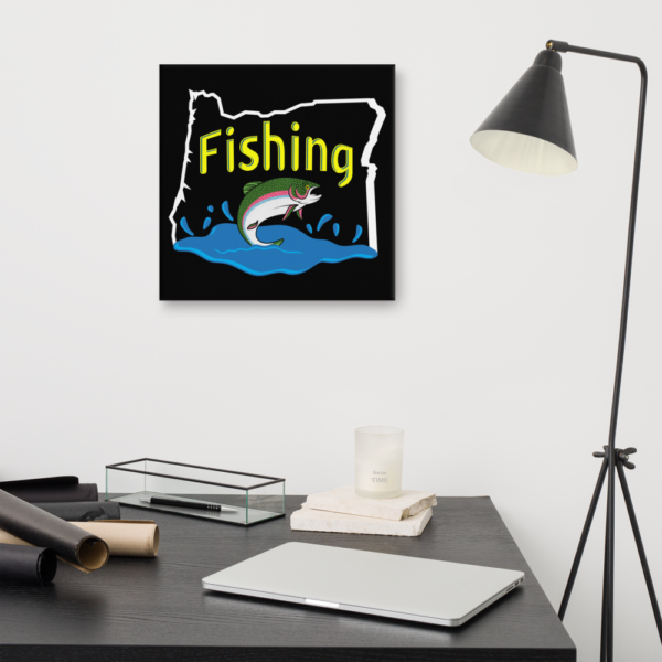 FISHING OREGON - 16X16 Canvas Wrap Print