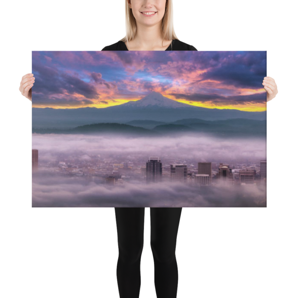 SUNRISE OVER PORTLAND - 24X36 Canvas Wrap Print